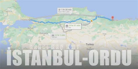 istanbul ordu kaç saat uçakla